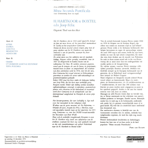 Missa Secunda Pontificalis Perosi Heilig Hartkoor 1974