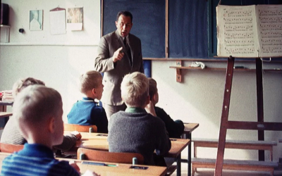 Foto: de opleidingsklas in de “boerenschool”