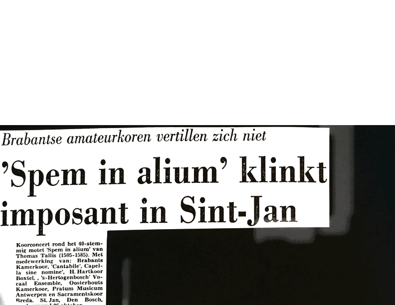 1986 Spem in Alium krantenartikel en foto uit plakboek Joop Felix