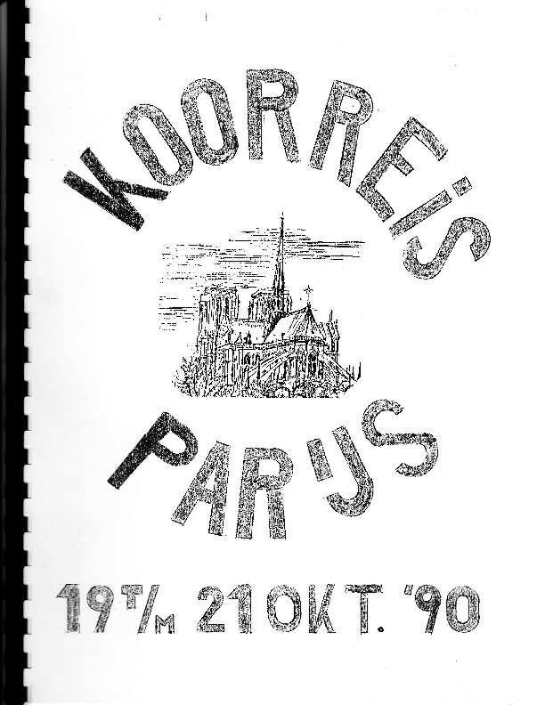 1990 Map Koorreis Parijs 19 tm 21 okt ’90