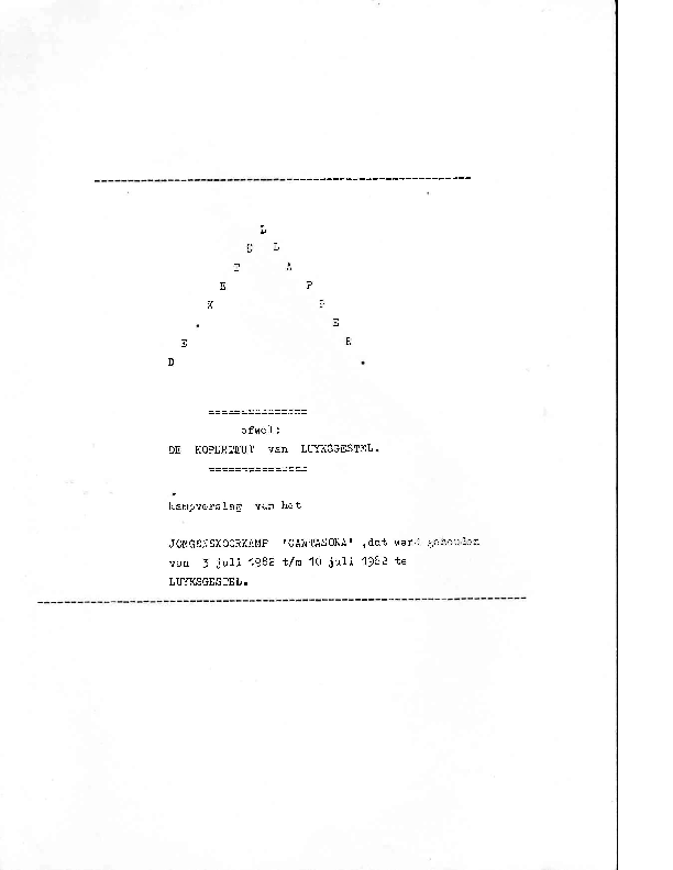 1982 Kampverslag – De Ketellapper, ofwel De Koperteut van Luyksgestel 1982