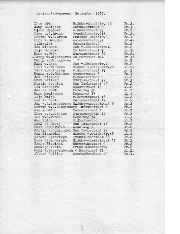 1955 Aspiranten-cursus September 1955