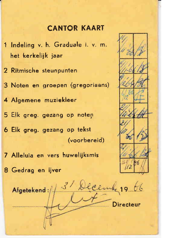 1966 Cantor kaart geel 1966