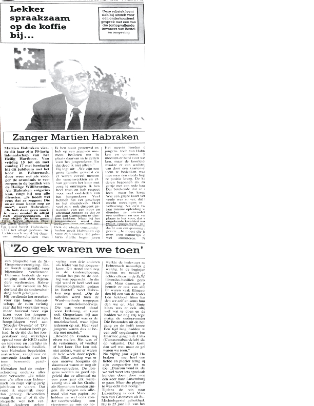 1998 Lekker spraakzaam op de koffie bij…. Martien Habraken BC mei 1998