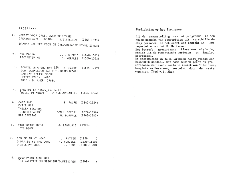 1990 Programma Concert afscheid Joop Felix