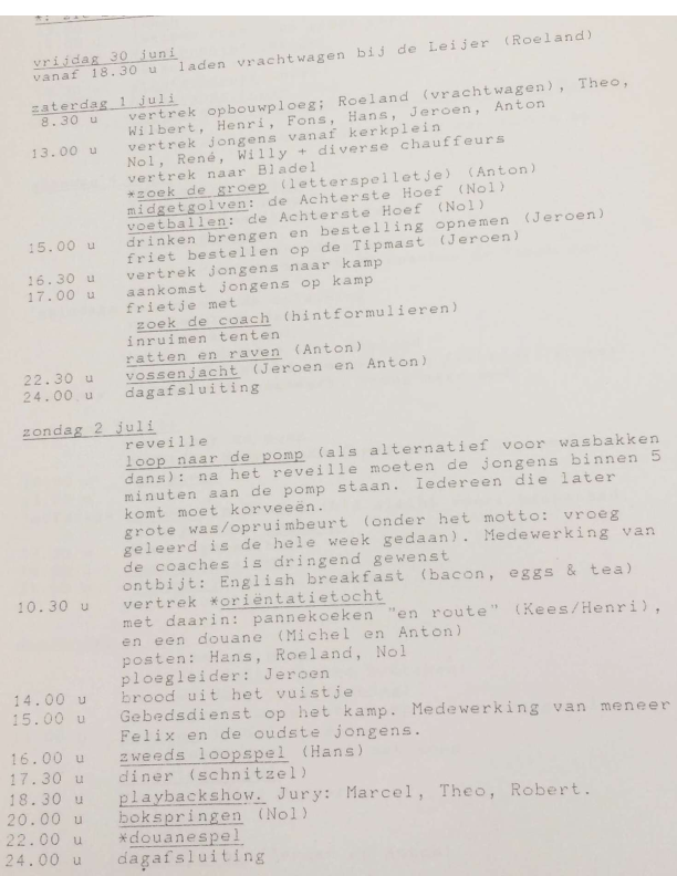 1989 draaiboek jongenskoorkamp