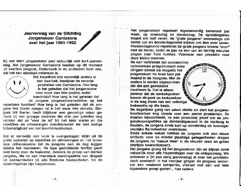 1992 Jaarverstalg Stiching Jongenskoor Cantasona 1991-1992