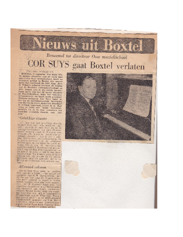 1960 Cor Suijs gaat Boxtel verlaten