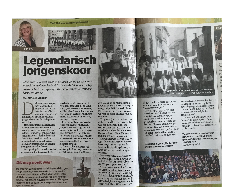 2019 Legendarisch Jongenskoor – de Telegraaf 7 dec