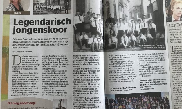 Cantasona in de Telegraaf!