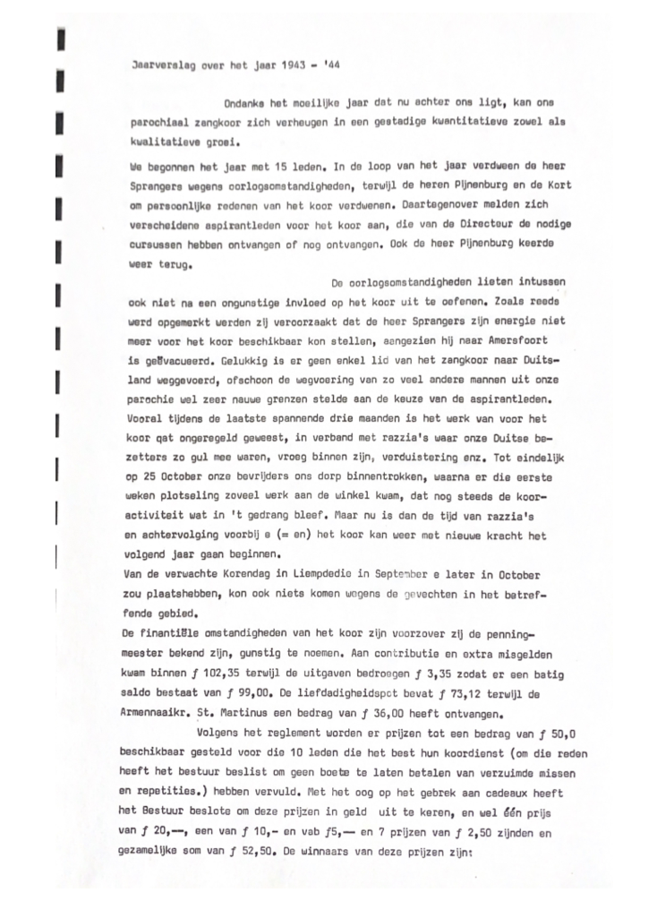 1944 Jaarverslag over het jaar 1943 – 1944