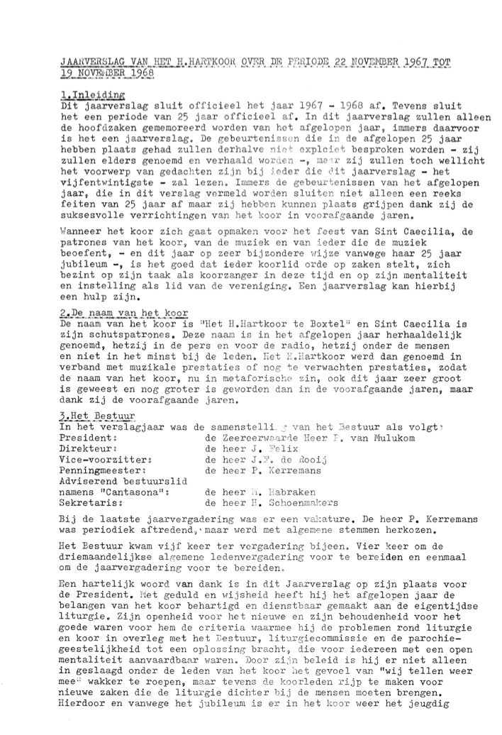 1968 Jaarverslag H. Hartkoor 1967-1968