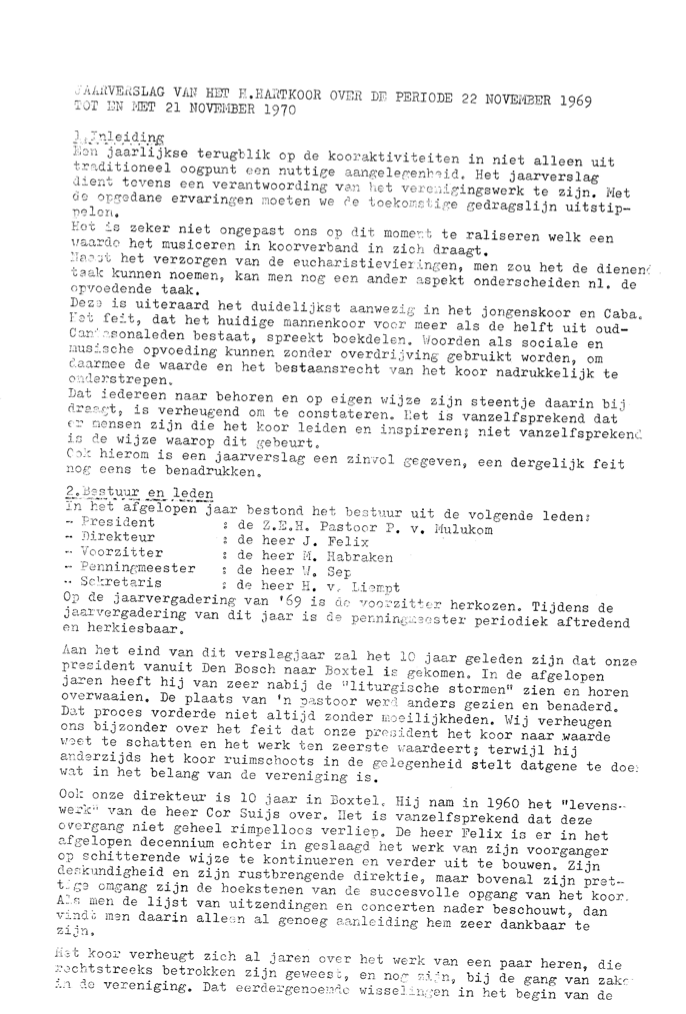 1970 Jaarverslag H. Hartkoor 1969-1970