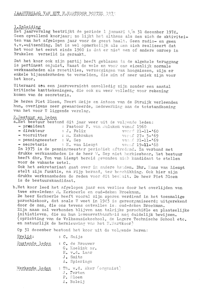 1974 Jaarverslag H. Hartkoor
