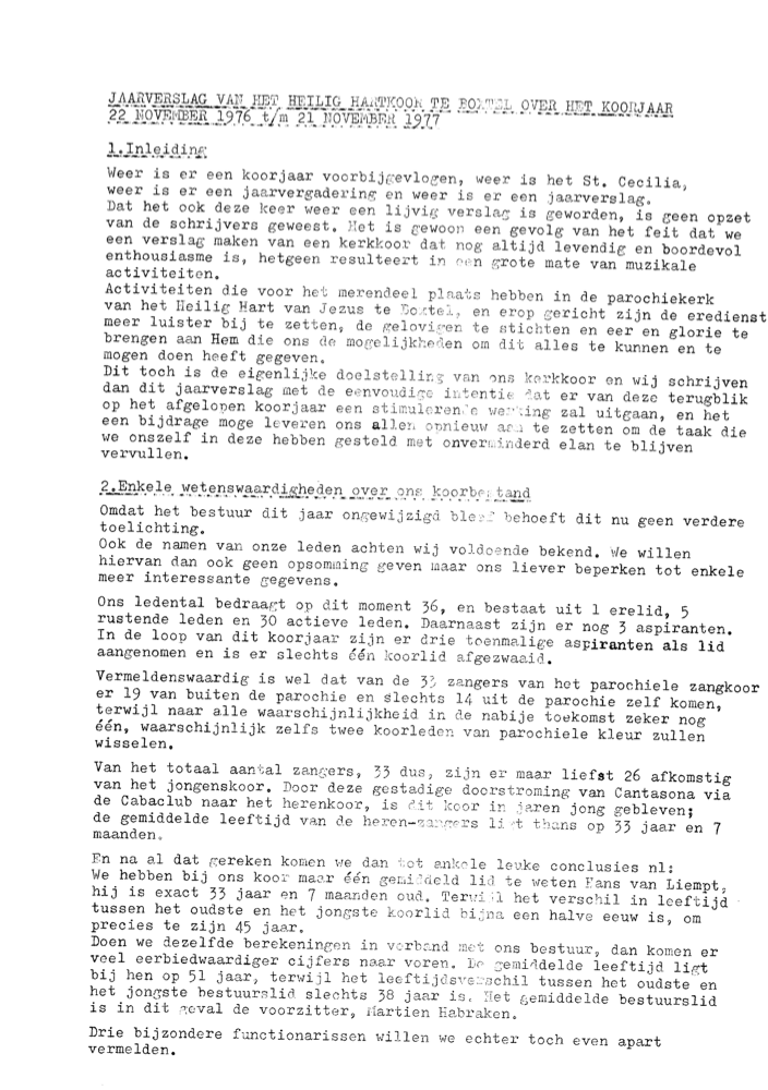 1977 Jaarverslag H. Hartkoor