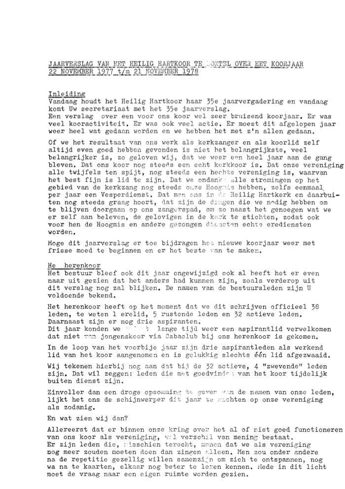 1978 Jaarverslag H. Hartkoor