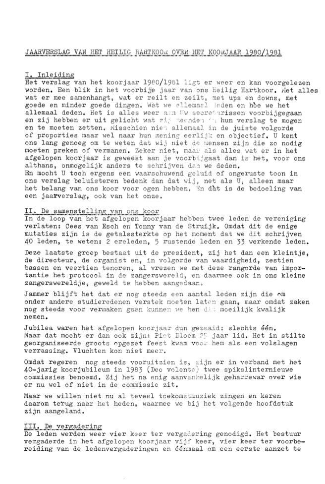 1981 Jaarverslag H. Hartkoor