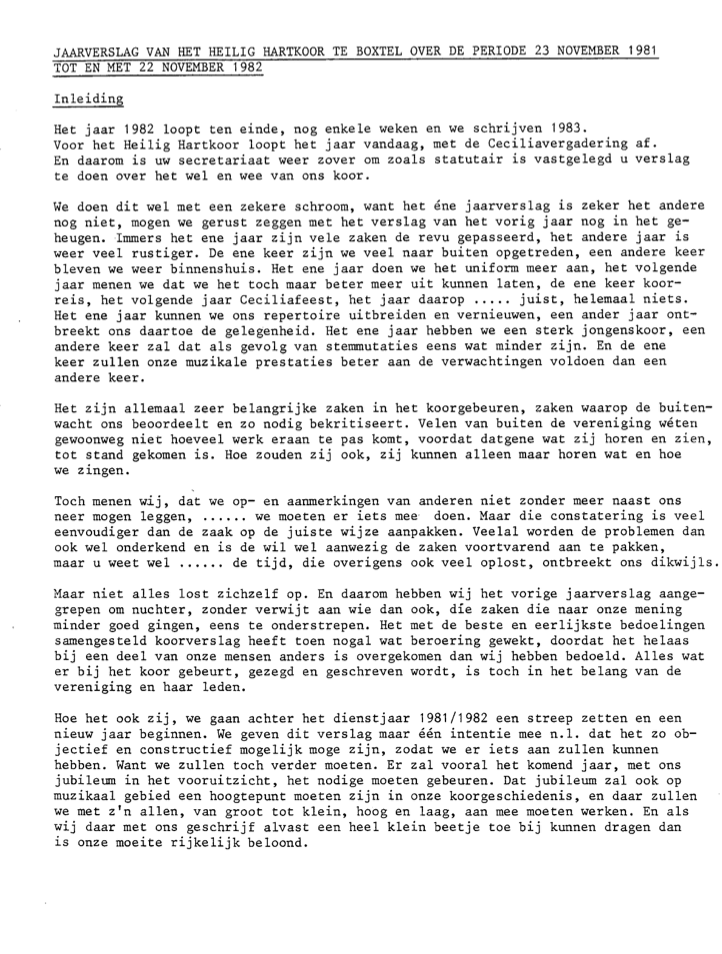 1982 Jaarverslag H. Hartkoor