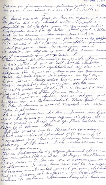 1962 Notulenboek H.Hartkoor 1962-1966